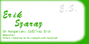 erik szaraz business card